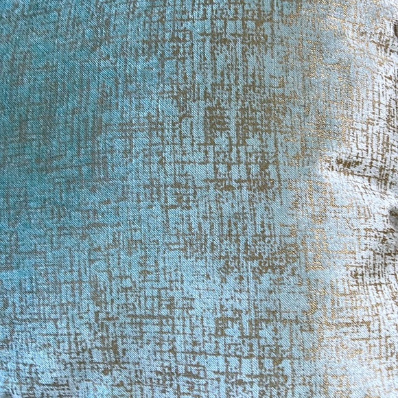 Velvet Throw Pillow Cover & Insert Gold Metallic Accent Phantoscope Aqua - Picture 1 of 10